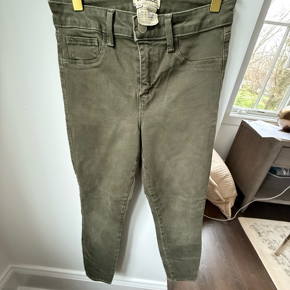L'AGENCE Green Skinny Jeans with Tapered Fit